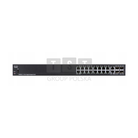 Cisco SG350-20 | Switch | 16x 1000Mb/s, 2x Combo(RJ45/SFP) + 2x SFP, Zarządzalny