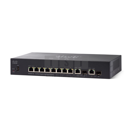 Cisco SG350-10 | Switch | 8x 1000Mb/s, 2x Combo(RJ45/SFP), Zarządzalny