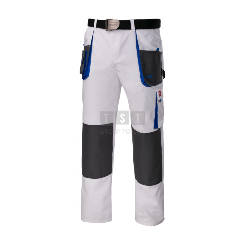 ART-MAS CLASSIC WHITE WYTRZYMAŁE SPODNIE ROBOCZE MĘSKIE DO PASA R. 48