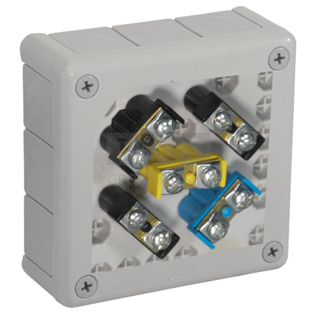 Puszka natynkowa z zaciskami 12 wlotów VIPLAST VP-51 SZARA IP55 118x118x46mm 051-53