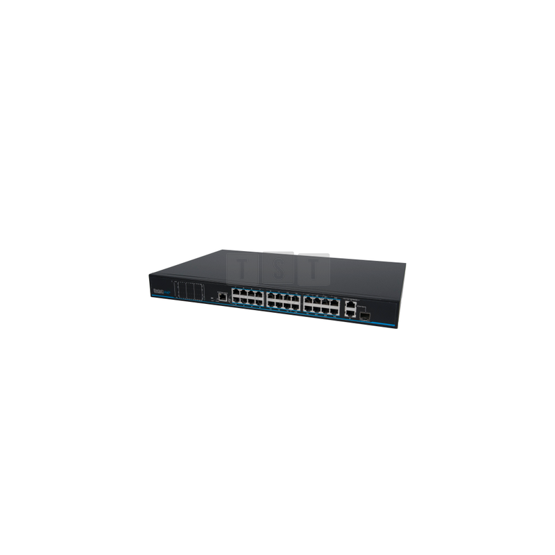 VONT-SP1124L Switch OPTIVA PoE FastEthernet, 24 portów FE, 24xPoE/PoE+, 360W, 2xGB, 1xSFP, niezarządzalny