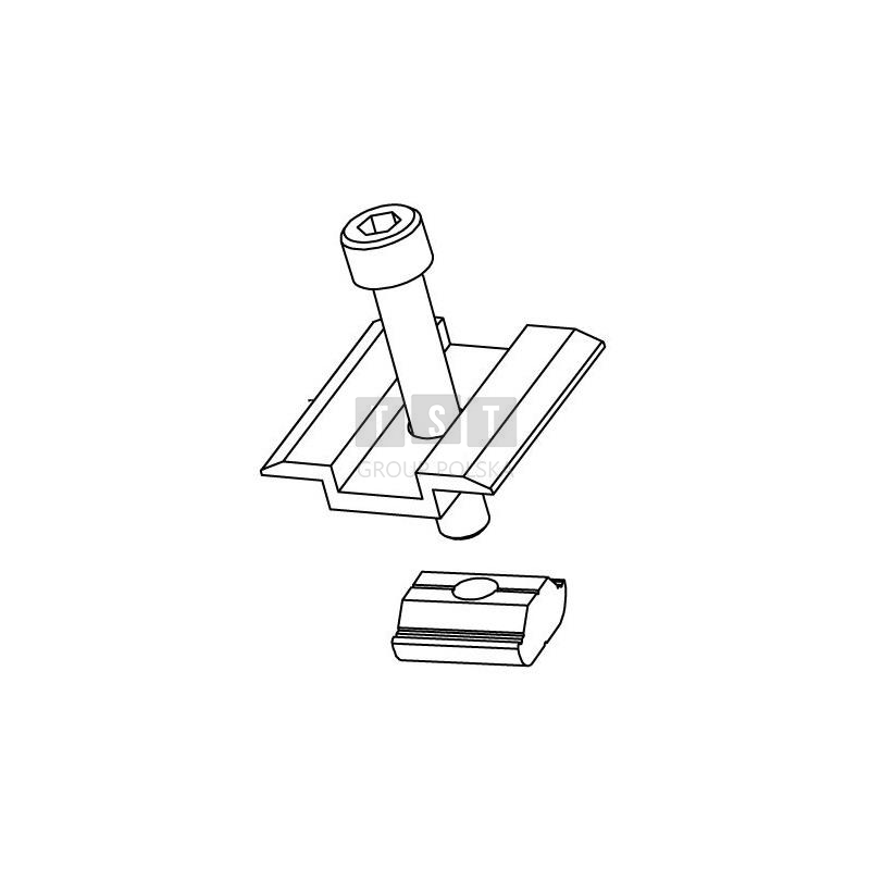 KLEMY ŚRODKOWE KLIK 30 - 35mm, 6 SZTUK CZARNE, CORAB XFS_K002.7