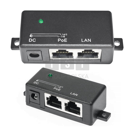 Extralink 1 Portowy | PoE Injector | 1x 100Mb/s RJ45, Kostka