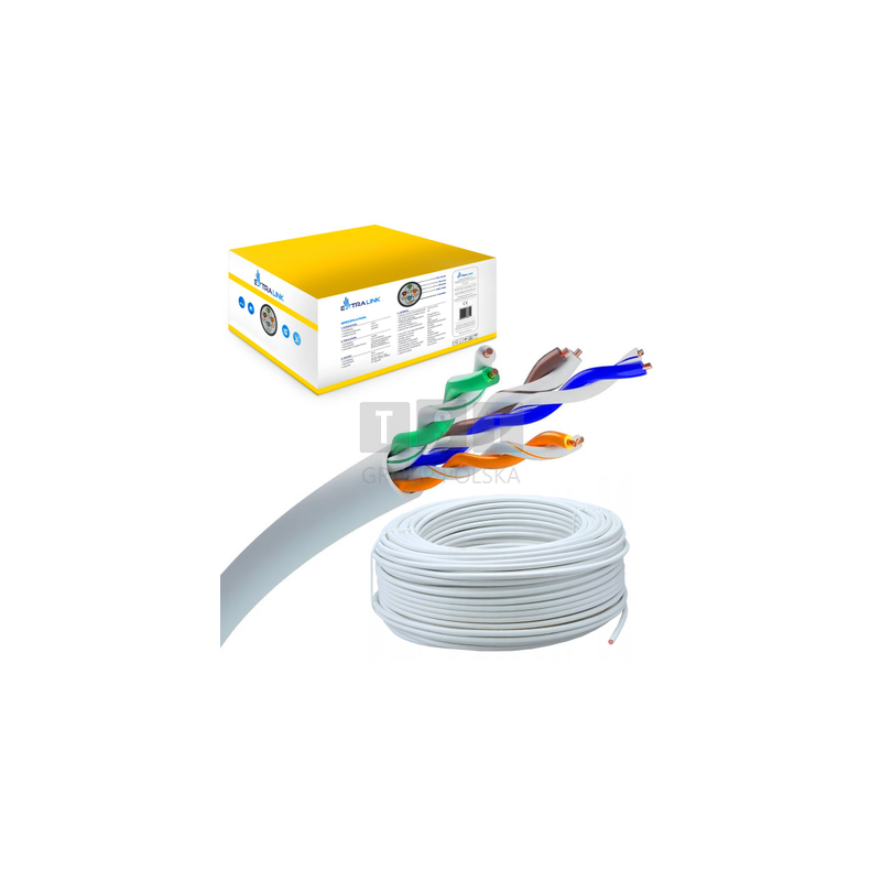 Extralink CAT5E UTP (U/UTP) V2 Wewnętrzny | Kabel sieciowy skrętka | 305M