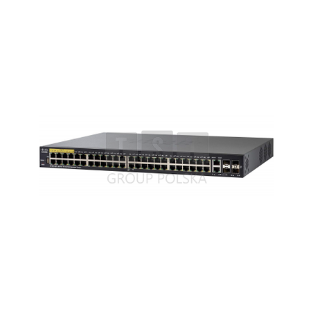 Cisco SF350-48P | Switch | 48x 100Mb/s PoE, 382W, 2x Combo(RJ45/SFP) + 2x SFP, Zarządzalny