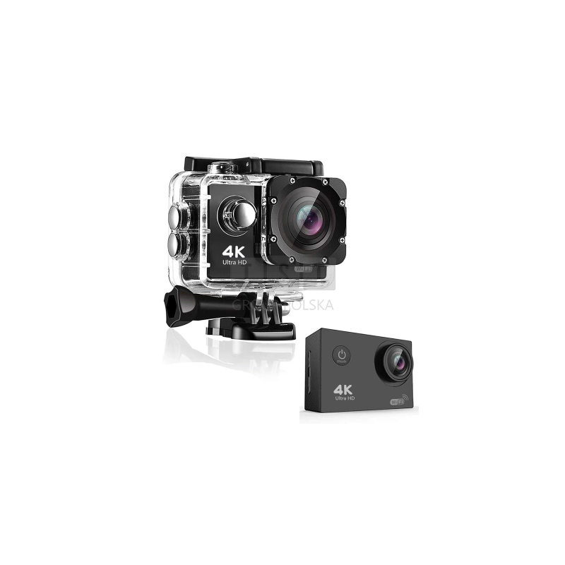 Extralink Action Camera H9S Czarna | Kamera | 4K 30fps, IP68, wyświetlacz 2.0", Wi-Fi, USB, mini HDMI