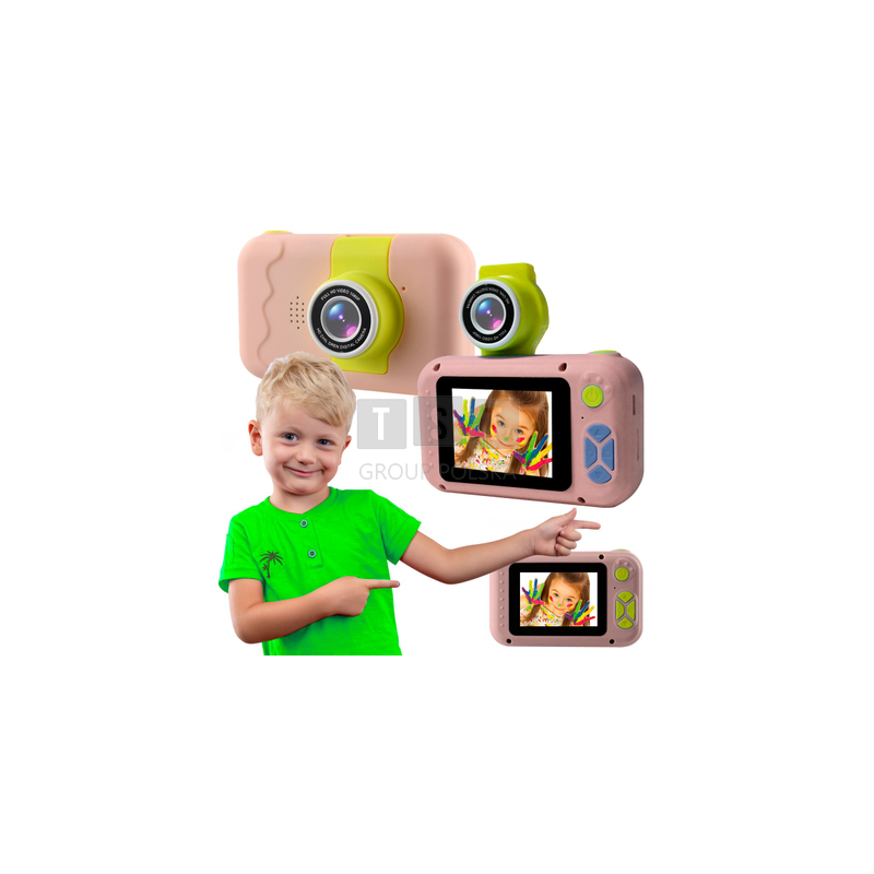 Aparat cyfrowy dla dzieci Extralink H135 Różowy | obiektyw do selfie, 1080P, wyświetlacz 2.0"