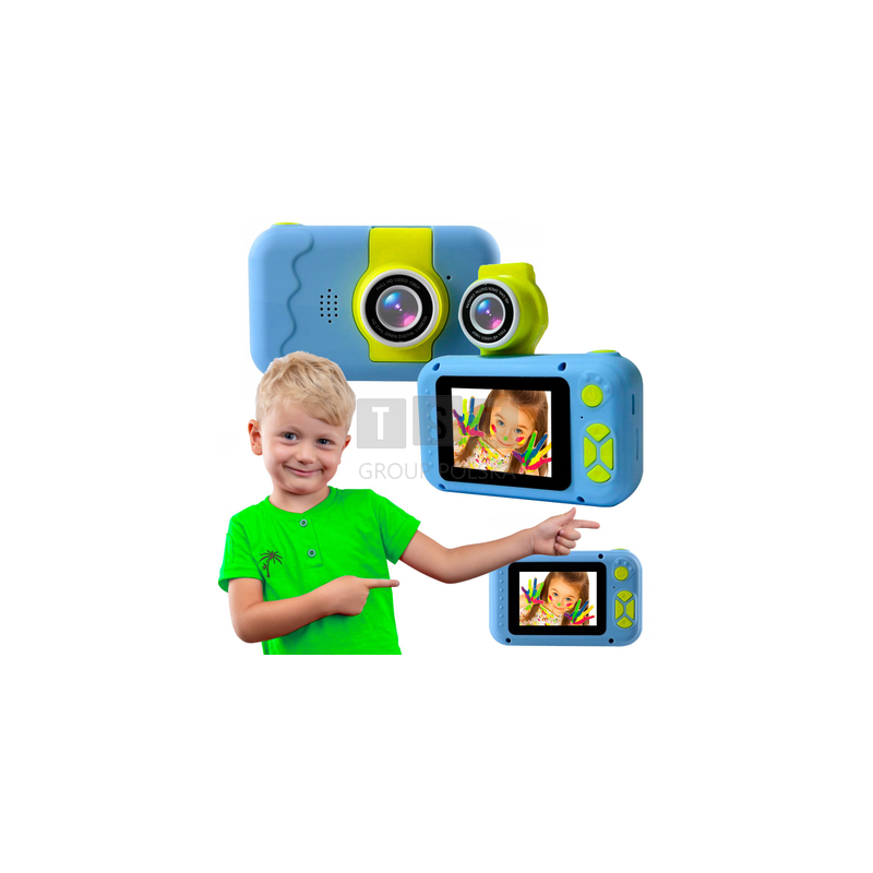 Aparat cyfrowy dla dzieci Extralink H135 Niebieski | obiektyw do selfie, 1080P, wyświetlacz 2.0"