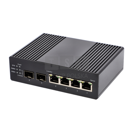 Switch zarządzalny Desktop VIDI-MG0402GE-D 4x PoE 1000Mb/s 2x SFP 1000Mb/s 120W