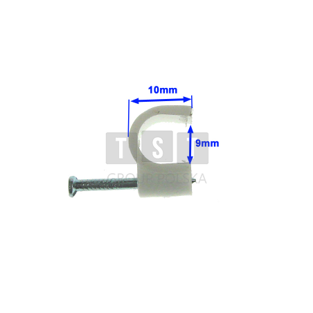 Uchwyt kabla okrągły 9mm KN-9 biały