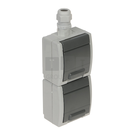 GNIAZDO NATYNKOWE PODWÓJNE AQUANT-G2/V2/EPN 230 V AC 16 A IP65 Elektro-Plast