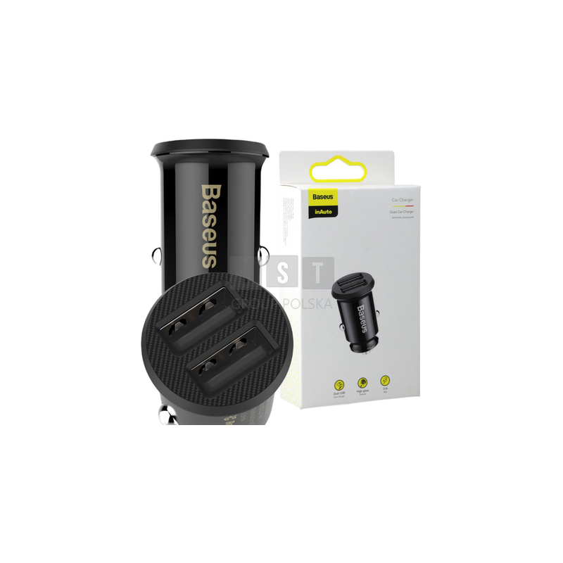 ŁADOWARKA SAMOCHODOWA Baseus Grain CCALL-ML01 15.5W 3.1A 2x USB-A