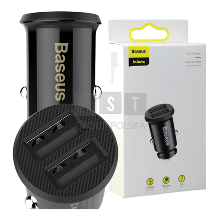 ŁADOWARKA SAMOCHODOWA Baseus Grain CCALL-ML01 15.5W 3.1A 2x USB-A