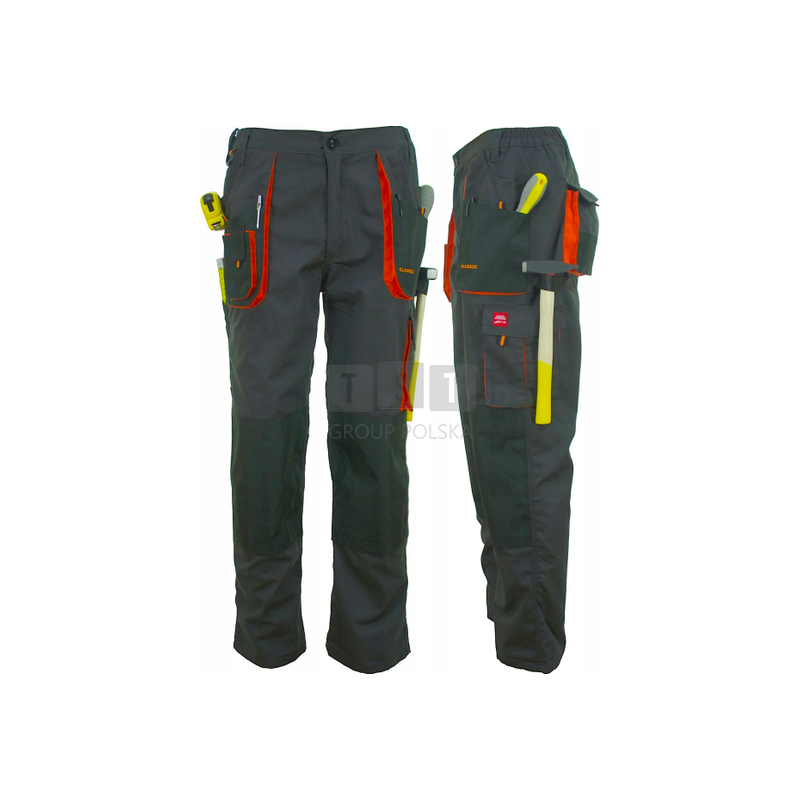 ART-MAS CLASSIC WHITE WYTRZYMAŁE SPODNIE ROBOCZE MĘSKIE DO PASA R. 56