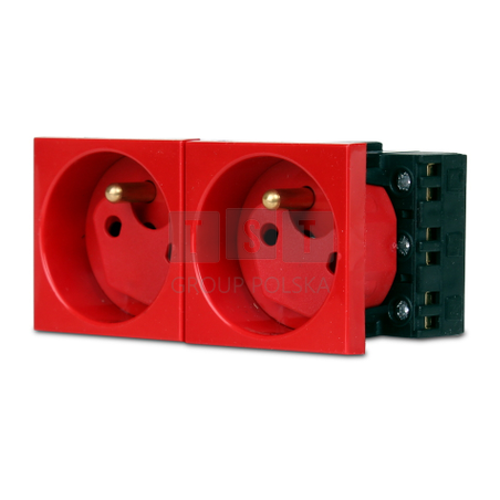 Gniazdo 2M elektryczne podwójne + blokada