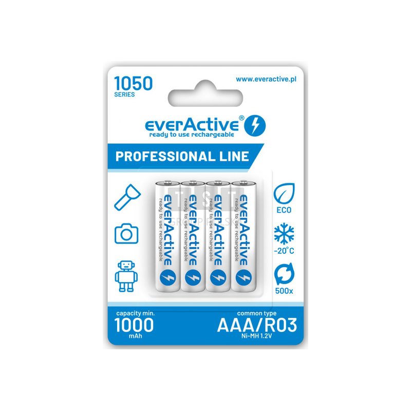 Akumulatorki AAA / R03 Ni-MH everActive 1050mAh (box 4 szt.)