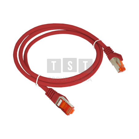 Patch-cord F/UTP kat.6 PVC 0.25m czerwony ALANTEC