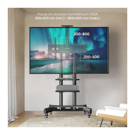 Mobilny stojak do TV 50"-86" do 90 kg ONKRON TS1881 Czarny