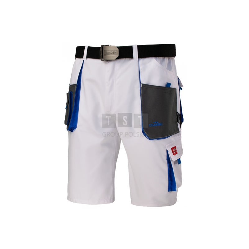 Letnie MOCNE SPODENKI spodnie ROBOCZE szorty CLASSIC WHITE SHORT R. 48