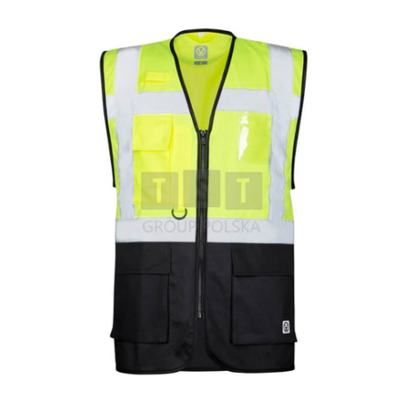 Kamizelka ostrzegawczana na zamek zółto -czarna r.2XL