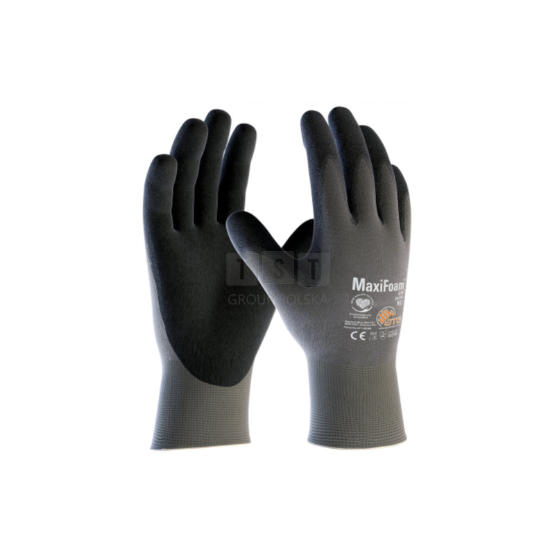 ATG MAXIFOAM 34-9005 RĘKAWICE ROBOCZE POWLEKANE GUMĄ NITRYLOWO-BUTADIENOWĄ ODPROWADZANIE OLEISTYCH SUBSTANCJI R. 7