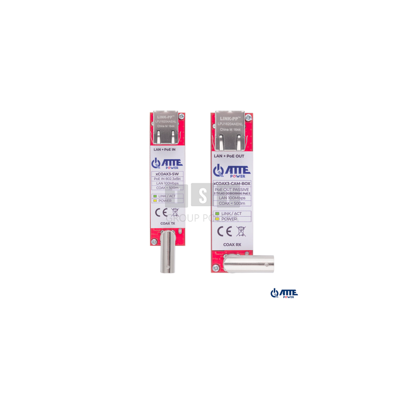 xCOAX3-SET-BOX Zestaw do transmisji Ethernet (PoE) po koncentryku